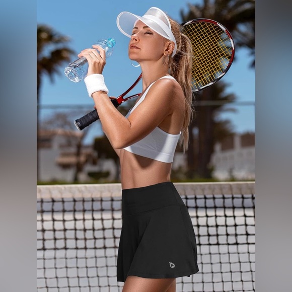 Women's Pleated Tennis Skirts Athletic Golf Skorts Skirts with Shorts - Picture 5 of 7